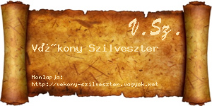 Vékony Szilveszter névjegykártya